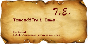 Tomcsányi Emma névjegykártya